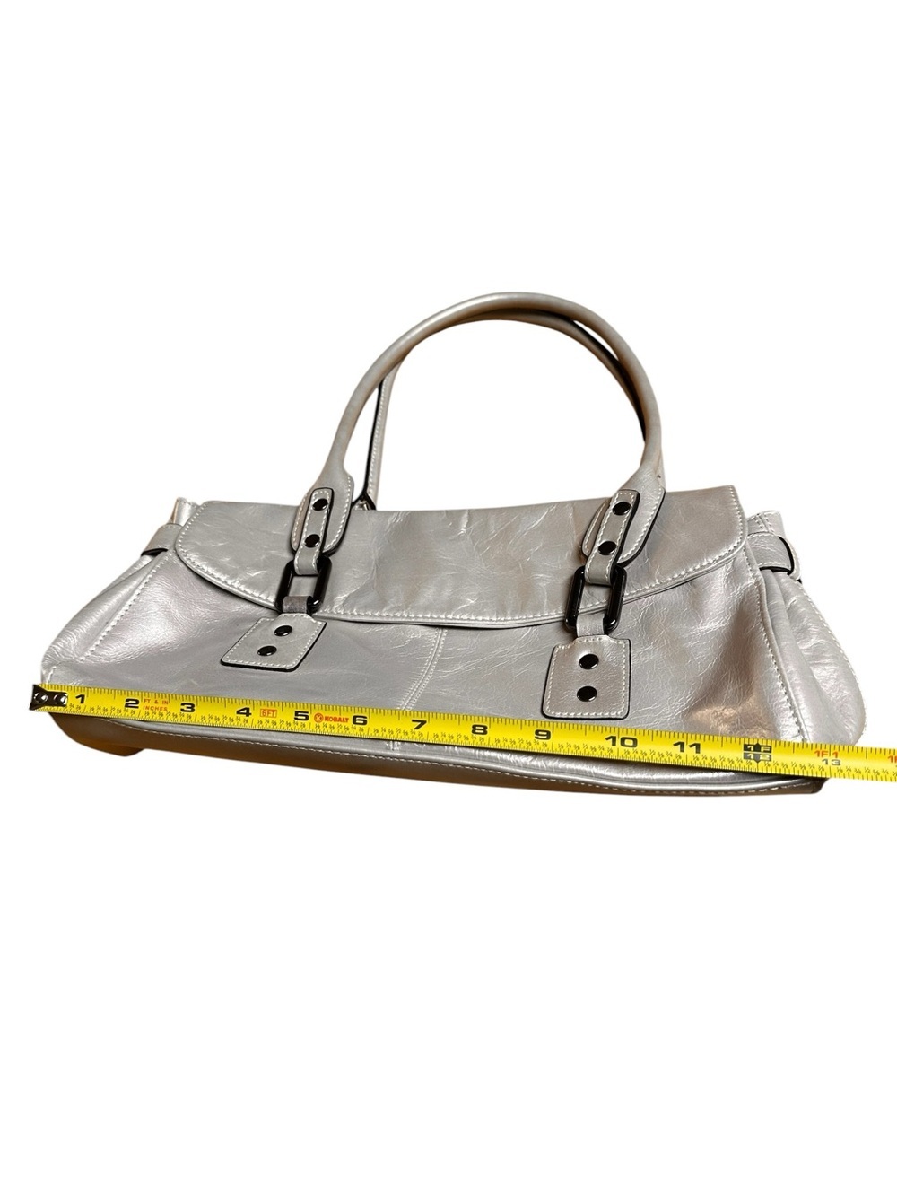 Worthington Y2K Vintage Soho Pearl Metallic Signature Demi Flap Shoulder Bag - Picture 9 of 11